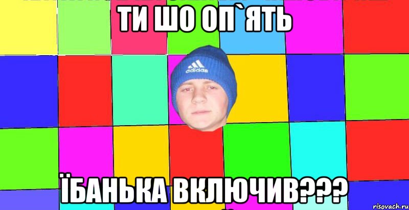 ти шо оп`ять їбанька включив???