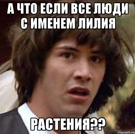 А что если все люди с именем Лилия растения??, Мем А что если (Киану Ривз)