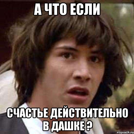 А ЧТО ЕСЛИ СЧАСТЬЕ ДЕЙСТВИТЕЛЬНО В ДАШКЕ ?, Мем А что если (Киану Ривз)