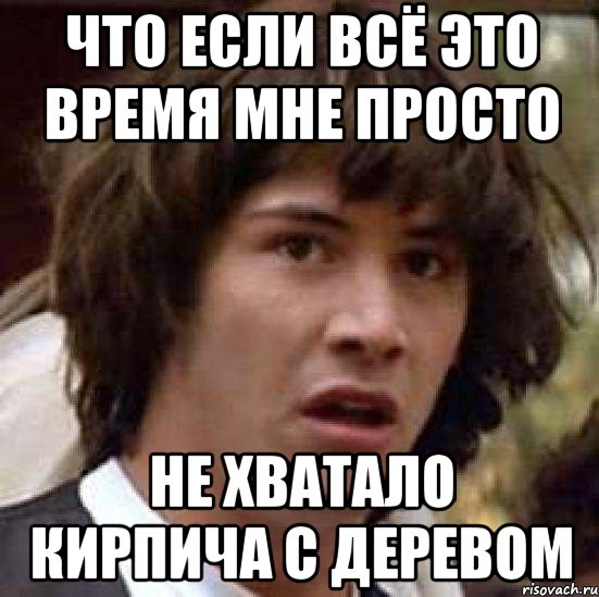 Что если всё это время мне просто Не хватало кирпича с деревом, Мем А что если (Киану Ривз)