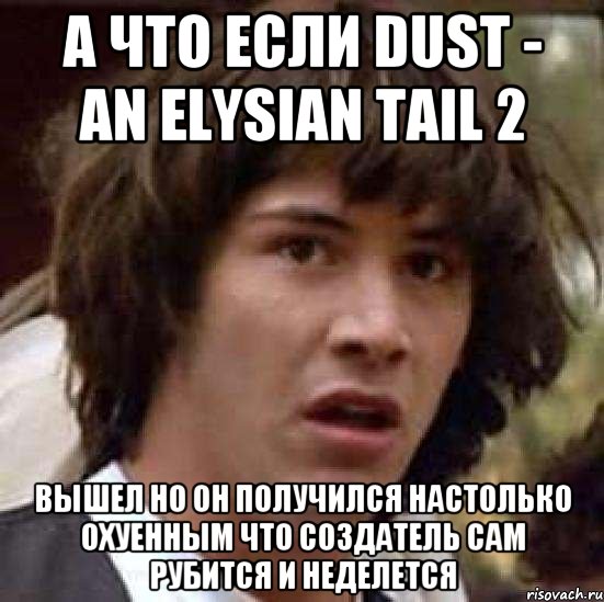 а что если Dust - An Elysian Tail 2 вышел но он получился настолько охуенным что создатель сам рубится и неделется, Мем А что если (Киану Ривз)