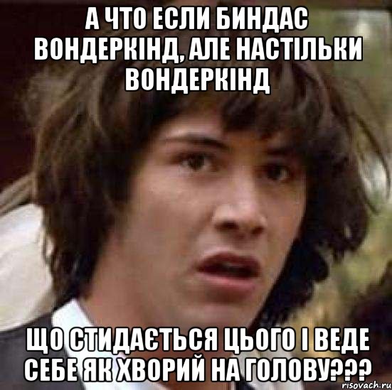 а что если биндас вондеркінд, але настільки вондеркінд що стидається цього і веде себе як хворий на голову???, Мем А что если (Киану Ривз)