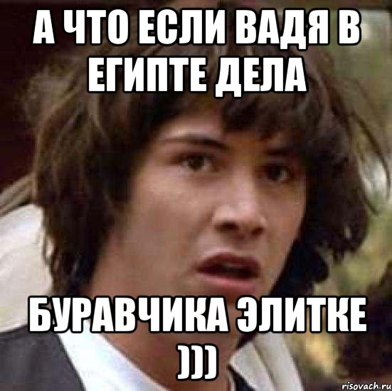 а что если Вадя в Египте дела буравчика элитке ))), Мем А что если (Киану Ривз)