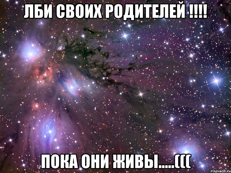 Лби своих родителей !!!! Пока они живы.....(((