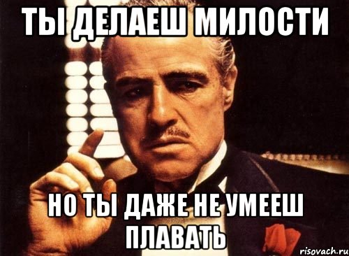 ты делаеш милости но ты даже не умееш плавать, Мем крестный отец