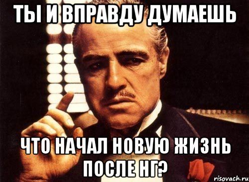 ты и вправду думаешь что начал новую жизнь после нг?, Мем крестный отец