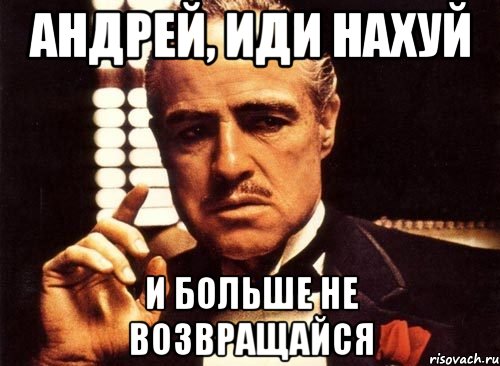 Андрей, иди нахуй и больше не возвращайся, Мем крестный отец