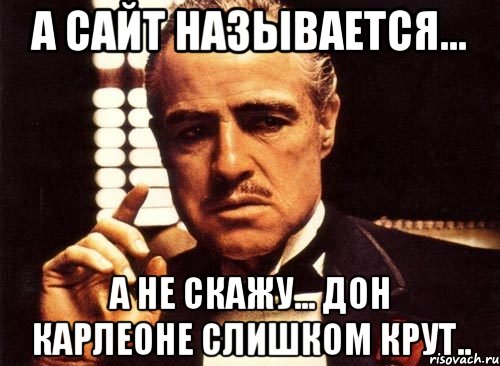 а сайт называется... а не скажу... дон карлеоне слишком крут.., Мем крестный отец