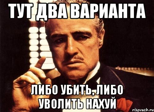 ТУТ ДВА ВАРИАНТА ЛИБО УБИТЬ, ЛИБО УВОЛИТЬ НАХУЙ, Мем крестный отец