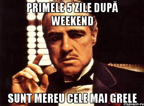 PRimele 5 zile după weekend sunt mereu cele mai grele, Мем крестный отец