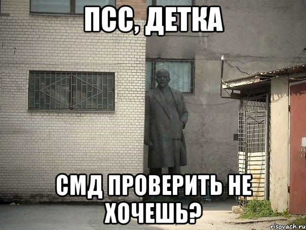 Псс, детка СМД проверить не хочешь?, Мем  Ленин за углом (пс, парень)