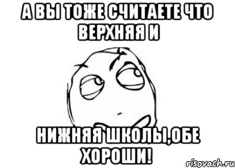 А вы тоже считаете что верхняя и нижняя школы,обе хороши!, Мем Мне кажется или