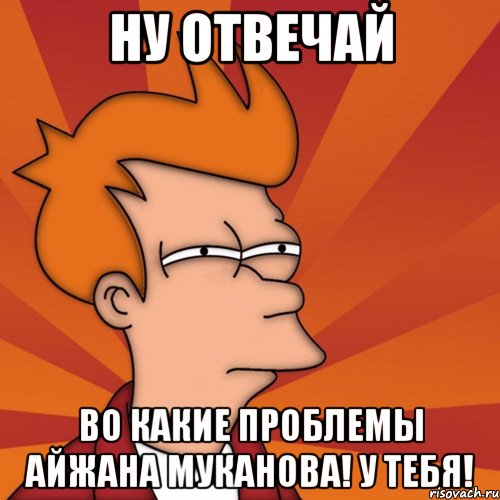 Ну отвечай Во какие проблемы Айжана муканова! у тебя!, Мем Мне кажется или (Фрай Футурама)
