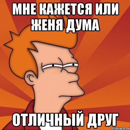 Мне кажется или Женя Дума Отличный Друг, Мем Мне кажется или (Фрай Футурама)