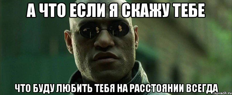 А что если я скажу тебе Что буду любить тебя на расстоянии всегда, Мем  морфеус