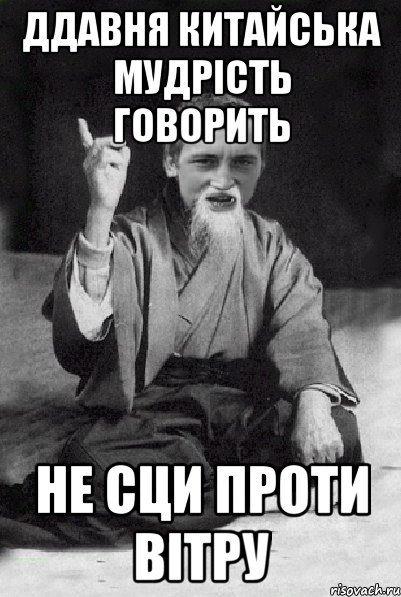 ддавня китайська мудрість говорить не сци проти вітру, Мем Мудрий паца