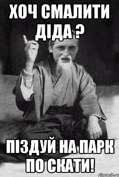 Хоч смалити діда ? Піздуй на парк по скати!, Мем Мудрий паца