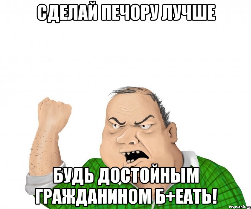 сделай Печору лучше будь достойным гражданином б+еать!, Мем мужик