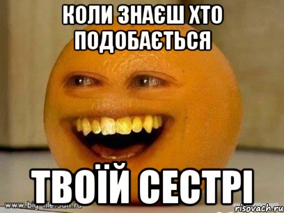 Коли знаєш хто подобається твоїй сестрі, Мем Надоедливый апельсин