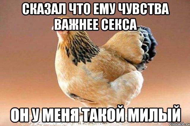 сказал что ему чувства важнее секса он у меня такой милый
