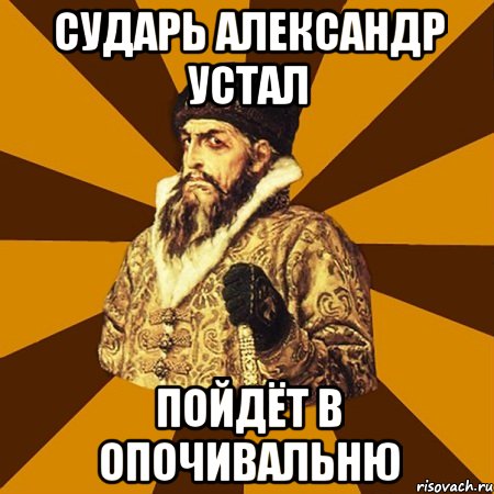 Сударь Александр устал Пойдёт в опочивальню, Мем Не царское это дело