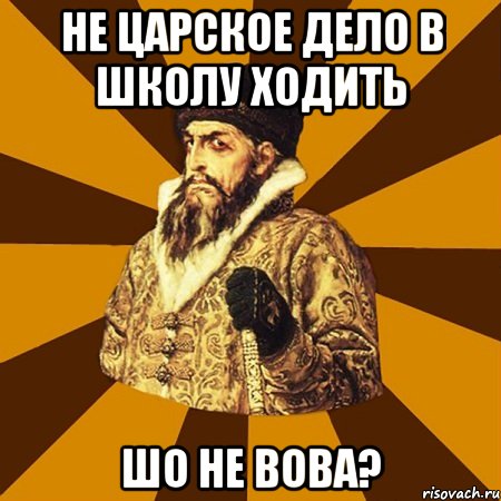 не царское дело в школу ходить шо не Вова?, Мем Не царское это дело