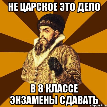 Не царское это дело в 8 классе экзамены сдавать, Мем Не царское это дело