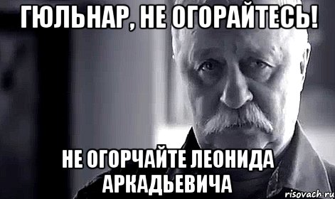 Гюльнар, не огорайтесь! Не огорчайте Леонида Аркадьевича, Мем Не огорчай Леонида Аркадьевича