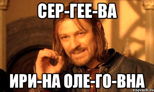 Сер-гее-ва Ири-на Оле-го-вна, Мем Нельзя просто так взять и (Боромир мем)