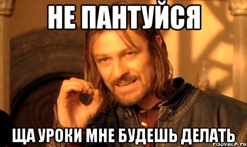 не пантуйся ща уроки мне будешь делать, Мем Нельзя просто так взять и (Боромир мем)