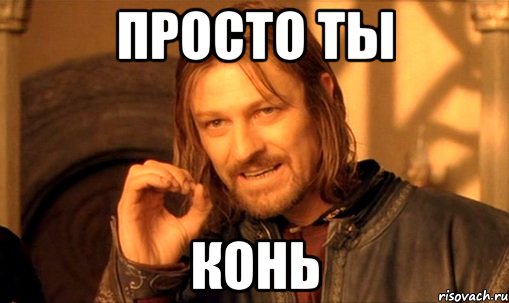 просто ты конь, Мем Нельзя просто так взять и (Боромир мем)