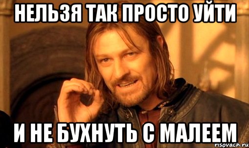 нельзя так просто уйти и не бухнуть с Малеем, Мем Нельзя просто так взять и (Боромир мем)