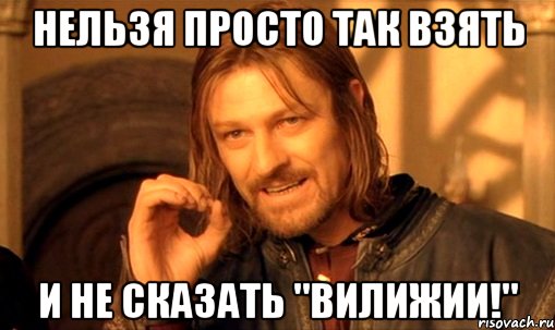 Нельзя просто так взять и не сказать "вилижии!", Мем Нельзя просто так взять и (Боромир мем)