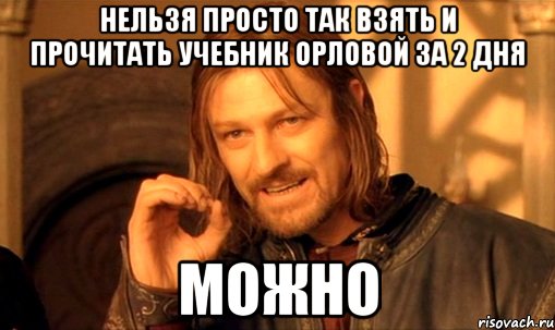 нельзя просто так взять и прочитать учебник Орловой за 2 дня Можно, Мем Нельзя просто так взять и (Боромир мем)