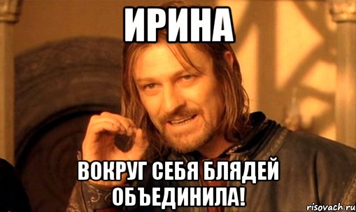 Ирина вокруг себя блядей объединила!, Мем Нельзя просто так взять и (Боромир мем)