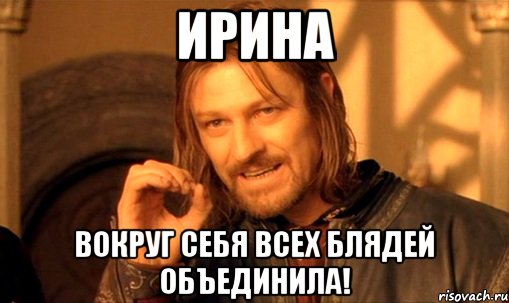 Ирина вокруг себя всех блядей объединила!, Мем Нельзя просто так взять и (Боромир мем)