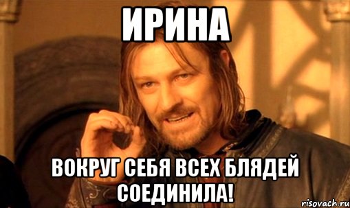 Ирина вокруг себя всех блядей соединила!, Мем Нельзя просто так взять и (Боромир мем)