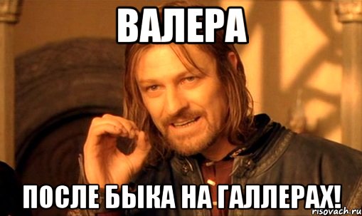 Валера после быка на галлерах!, Мем Нельзя просто так взять и (Боромир мем)