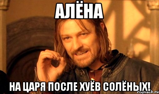 Алёна на царя после хуёв солёных!, Мем Нельзя просто так взять и (Боромир мем)