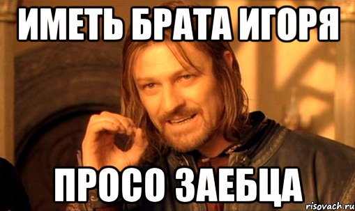 иметь брата Игоря просо заебца