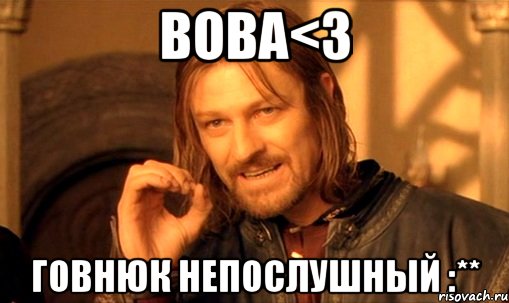 Вова<3 Говнюк непослушный :**, Мем Нельзя просто так взять и (Боромир мем)