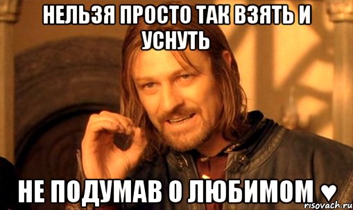 Нельзя просто так взять и уснуть не подумав о любимом ♥, Мем Нельзя просто так взять и (Боромир мем)