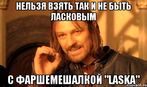 Нельзя взять так и не быть ласковым С фаршемешалкой "Laska", Мем Нельзя просто так взять и (Боромир мем)