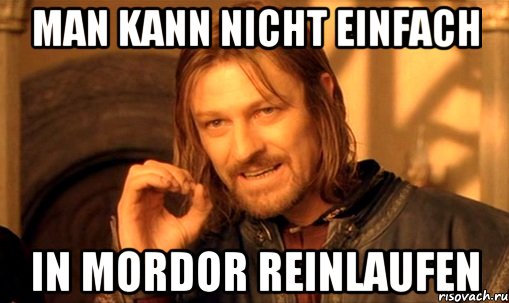 Man kann nicht einfach in Mordor reinlaufen, Мем Нельзя просто так взять и (Боромир мем)