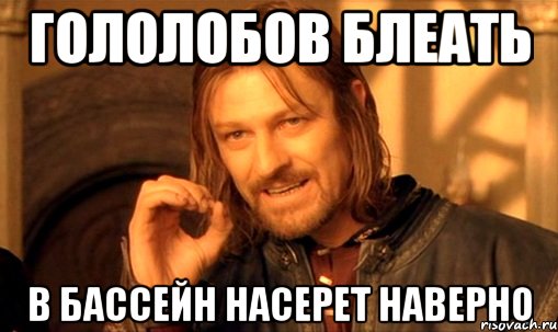 гололобов блеать в бассейн насерет наверно, Мем Нельзя просто так взять и (Боромир мем)