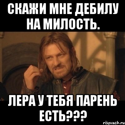 Скажи мне дебилу на милость. Лера у тебя парень есть???, Мем Нельзя просто взять