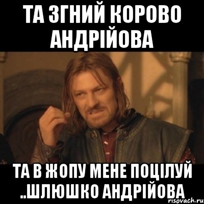 ТА ЗГНИЙ КОРОВО АНДРІЙОВА ТА В ЖОПУ МЕНЕ ПОЦІЛУЙ ..ШЛЮШКО АНДРІЙОВА, Мем Нельзя просто взять