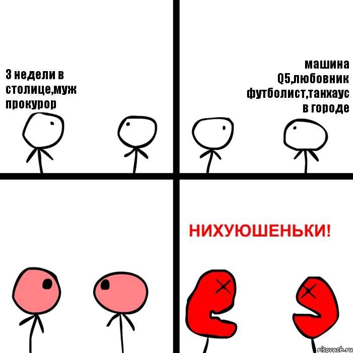 3 недели в столице,муж прокурор машина Q5,любовник футболист,танхаус в городе, Комикс Нихуюшеньки