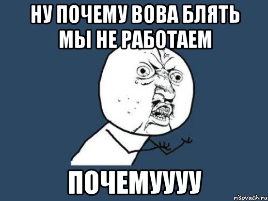 Ну почему Вова блять мы не работаем почемуууу, Мем Ну почему