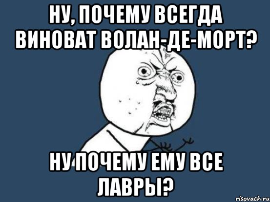 Ну, почему всегда виноват Волан-де-Морт? Ну почему ему все лавры?, Мем Ну почему